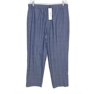 Calvin Klein Pajama Pants Loungewear Womens 14 Blue Checks Drawstring LNWT